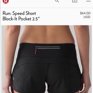 Lululemon Athletica Active Black Shorts